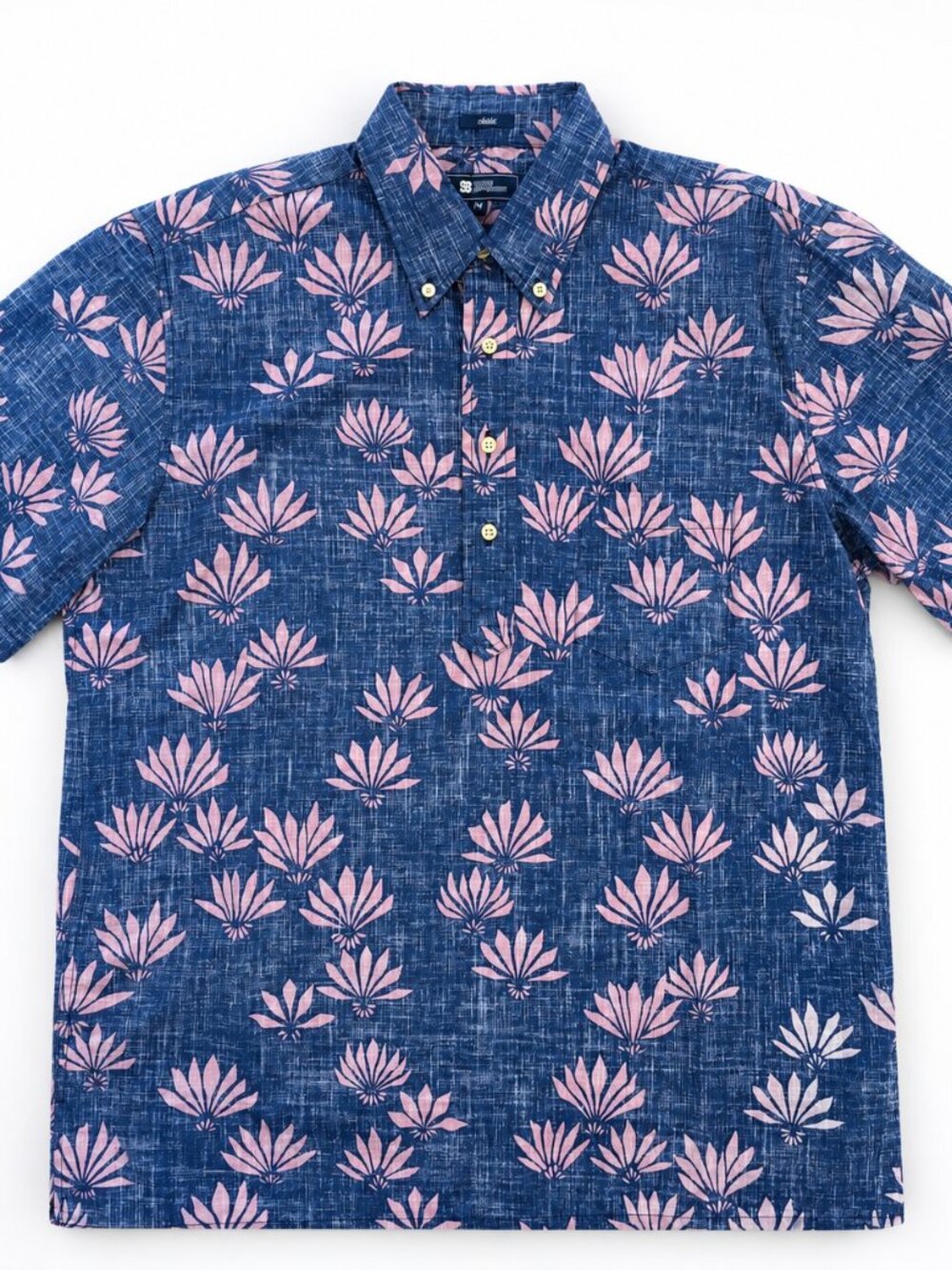 Reyn Spooner Falling Fan Flowers Classic Pullover Shirt Dress Blue